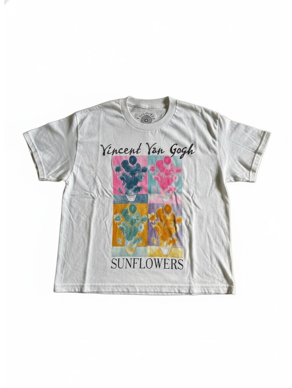 Vincent Van Gogh Boxy Sunflowers Graphic T-Shirt Size S